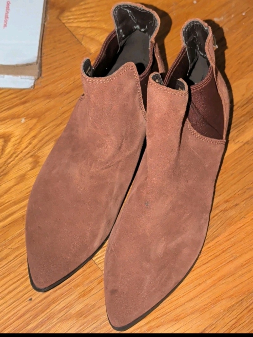 Cole Haan Women's Brown Suede Ankle Bootie Pull On Pointed Toe Size 5.5